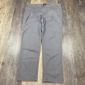 Ben Sherman Slim Fit Chino Pants Gray Geometric Pattern Stretch Mens 38x29*